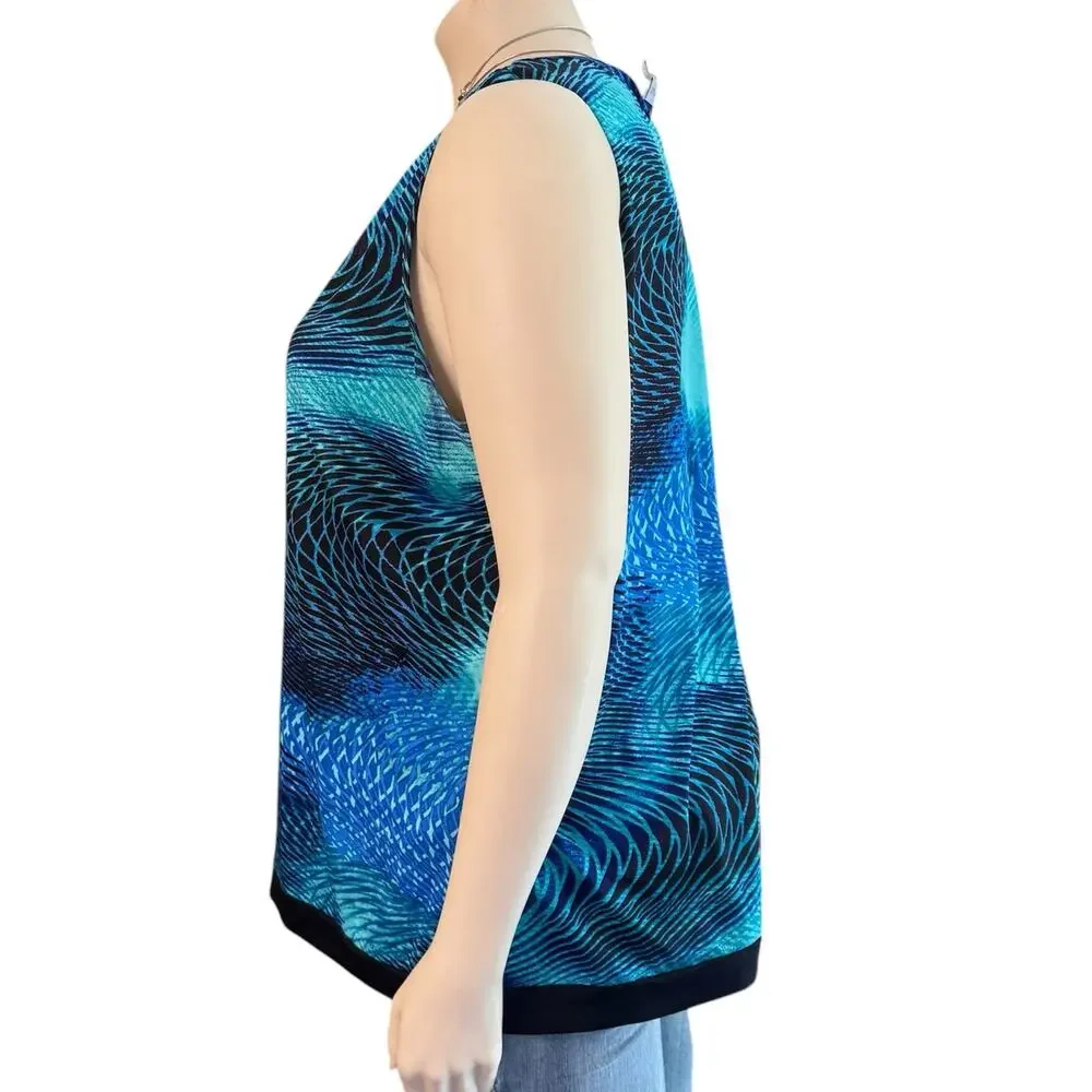 Vintage Fashion Bug  Tank Top Size 3X in Teal Blue and Black - Picture 3 of 8